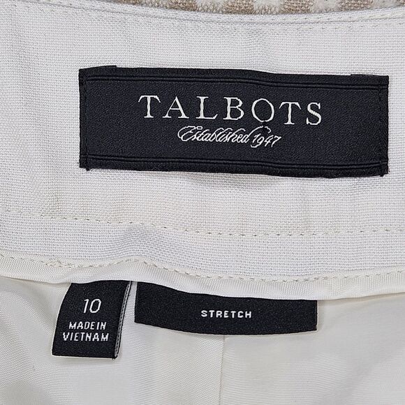 Talbots Black Label Winter White Lined Straight Leg Stretch Dressy Trouser Pants - Picture 6 of 13